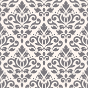Scroll Damask Ptn Grey on Cream